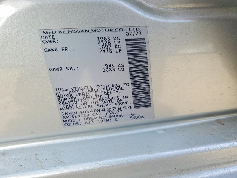 Aukcja sprzedaży 2023 Nissan Altima, vin: 1N4BL4DV4PN422854, numer aukcji: 55838476