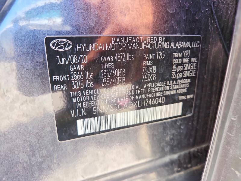 Продажа на аукционе авто 2020 Hyundai Santa Fe, vin: 5NMS5CADXLH246040, номер лота: 55551506