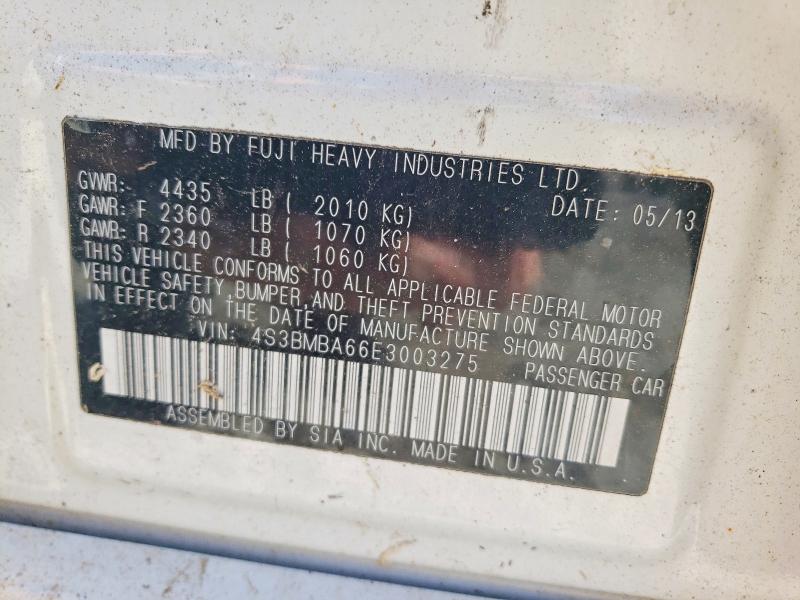 56228646 :رقم المزاد ، 4S3BMBA66E3003275 vin ، 2014 Subaru Legacy مزاد بيع