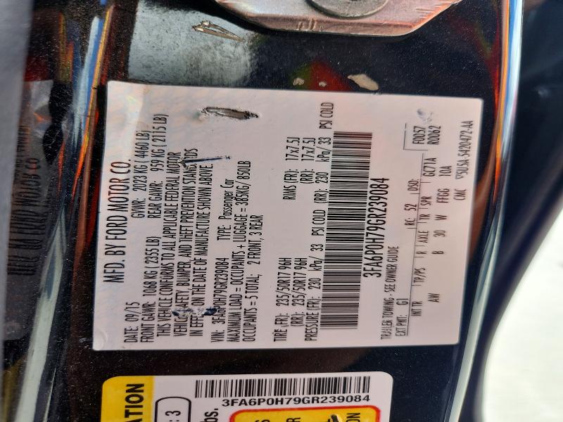Продажа на аукционе авто 2016 Ford Fusion, vin: 3FA6P0H79GR239084, номер лота: 55830756