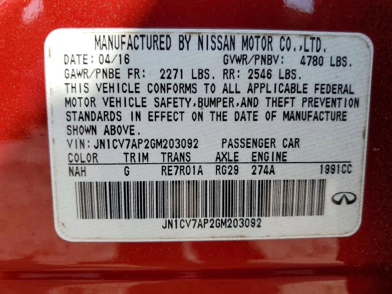 Продажа на аукционе авто 2016 Infiniti Q50, vin: JN1CV7AP2GM203092, номер лота: 58620246