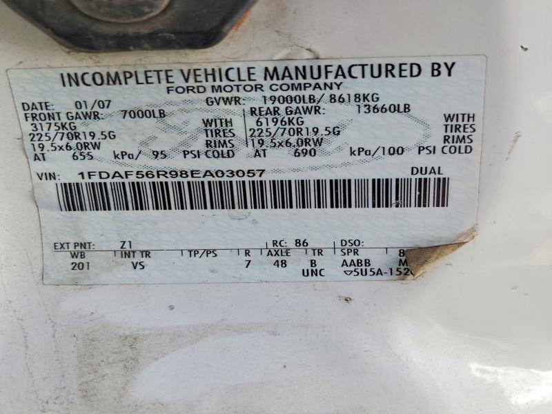 56722346 :رقم المزاد ، 1FDAF56R98EA03057 vin ، 2008 Ford F550 مزاد بيع
