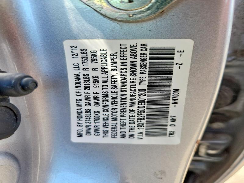 Aukcja sprzedaży 2013 Honda Civic, vin: 19XFB2F50DE001200, numer aukcji: 56262036