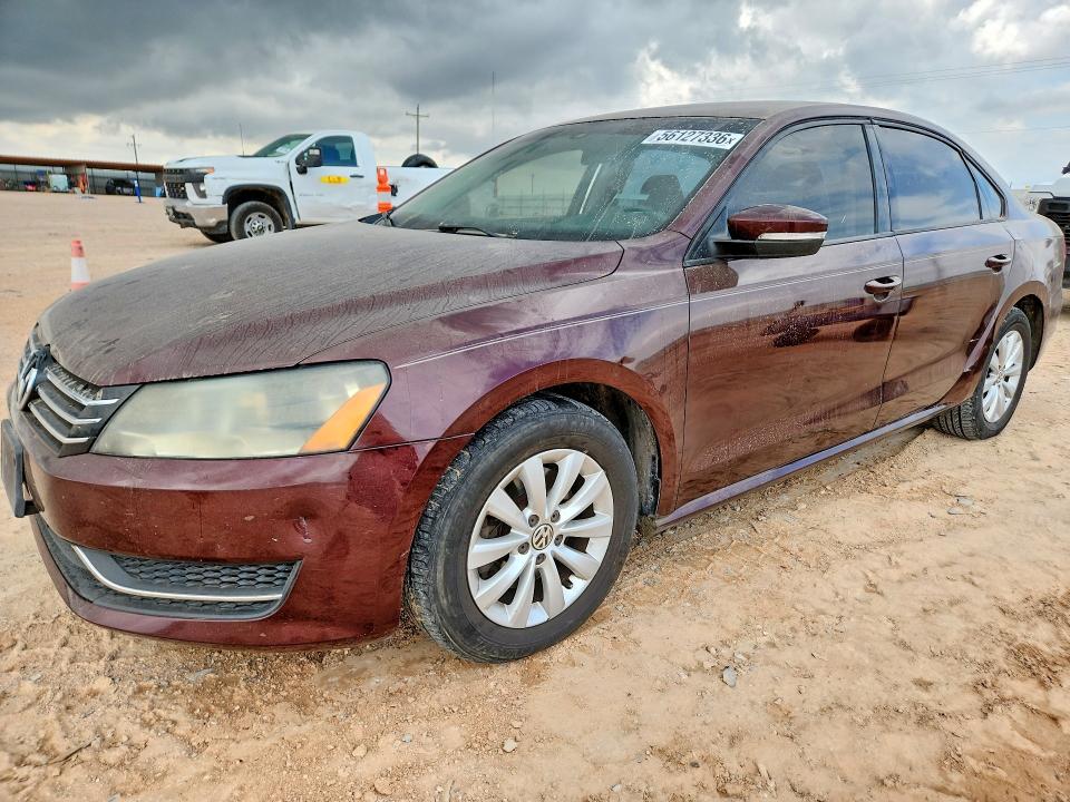2013 Volkswagen Passat მანქანა იყიდება აუქციონზე, vin: 1VWAH7A37DC052225, აუქციონის ნომერი: 56127336