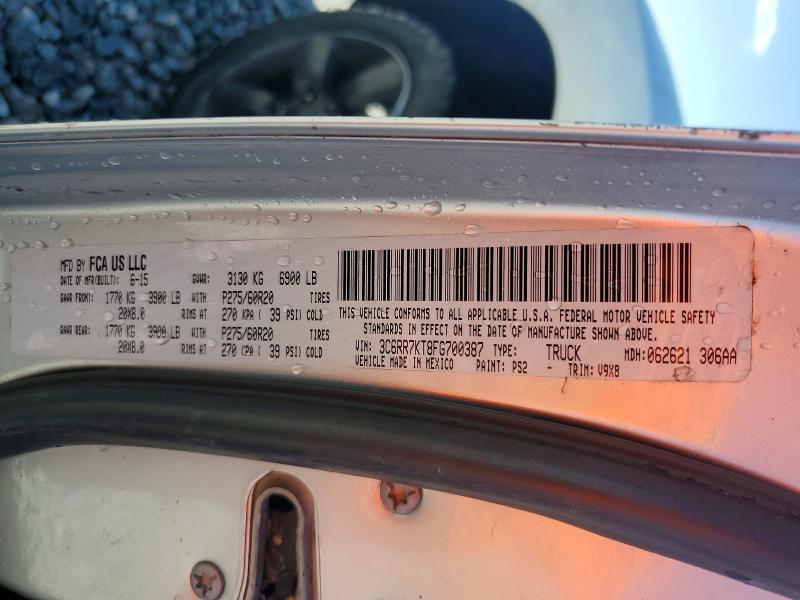 Продажа на аукционе авто 2015 Ram 1500, vin: 3C6RR7KT8FG700387, номер лота: 58757016