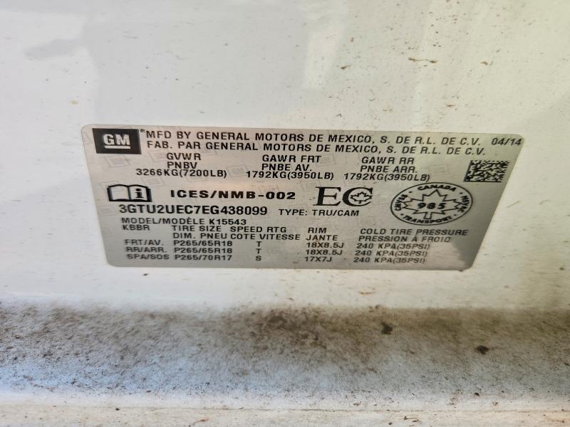 Aukcja sprzedaży 2014 Gmc Sierra, vin: 3GTU2UEC7EG438099, numer aukcji: 57654066