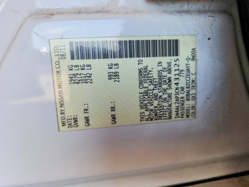 54008216 :رقم المزاد ، 1N4AL2AP3CN431125 vin ، 2012 Nissan Altima مزاد بيع