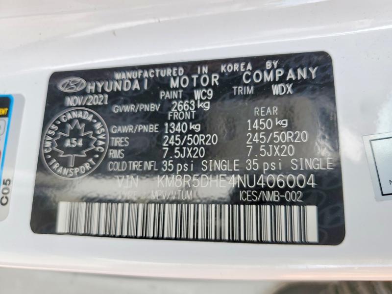 Продажа на аукционе авто 2022 Hyundai Palisade, vin: KM8R5DHE4NU406004, номер лота: 58092796