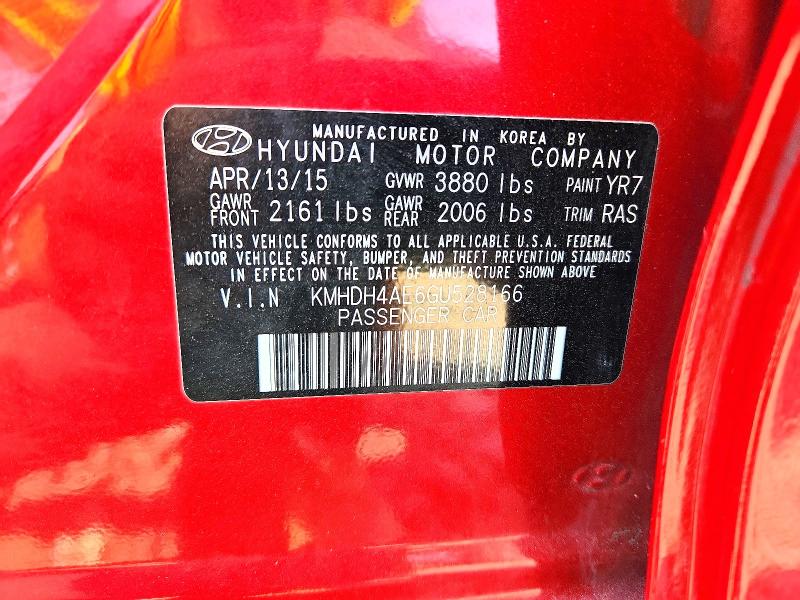 2016 Hyundai Elantra მანქანა იყიდება აუქციონზე, vin: KMHDH4AE6GU528166, აუქციონის ნომერი: 55304336