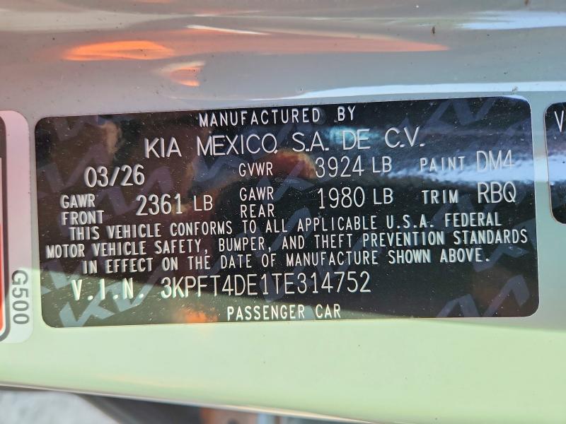 Продаж на аукціоні авто 2026 Kia K4, vin: 3KPFT4DE1TE314752, номер лоту: 59075726