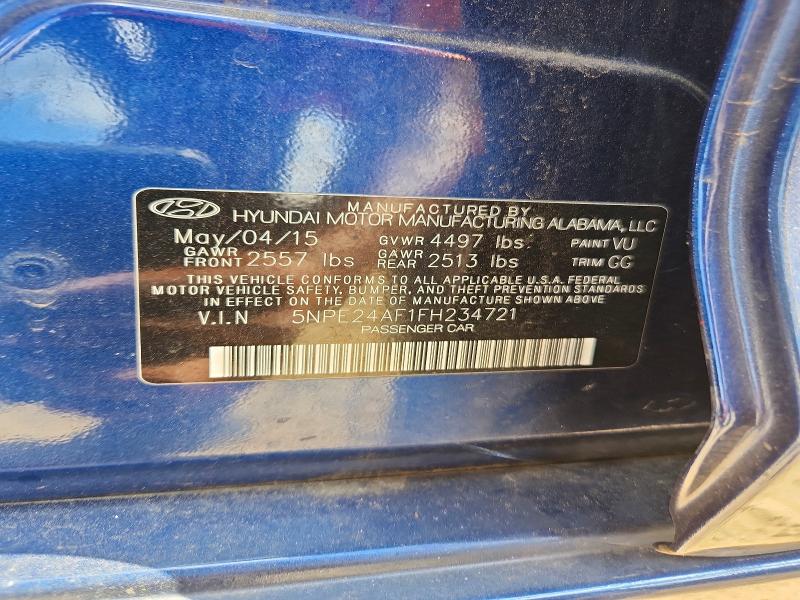 58700366 :رقم المزاد ، 5NPE24AF1FH234721 vin ، 2015 Hyundai Sonata مزاد بيع