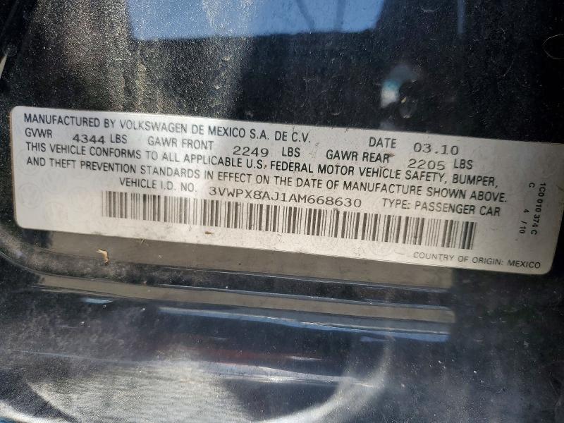 Aukcja sprzedaży 2010 Volkswagen Jetta, vin: 3VWPX8AJ1AM668630, numer aukcji: 55429366