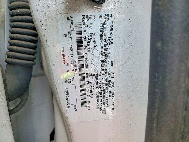 Aukcja sprzedaży 2012 Ford Ford, vin: 1FAHP3K21CL111907, numer aukcji: 58836146
