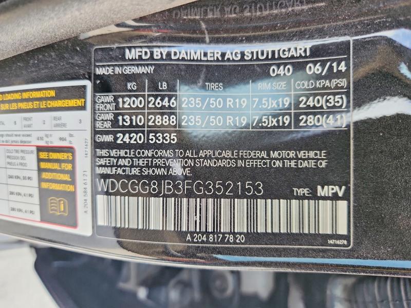 Продажа на аукционе авто 2015 Mercedes-benz Glk-class, vin: WDCGG8JB3FG352153, номер лота: 59137386