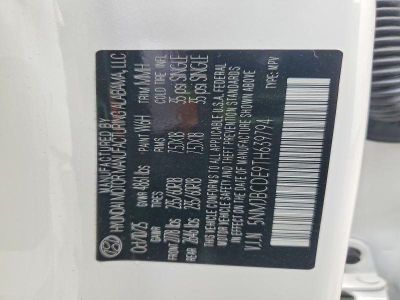 56240816 :رقم المزاد ، 5NMJBCDE9TH639794 vin ، 2026 Hyundai Tucson مزاد بيع