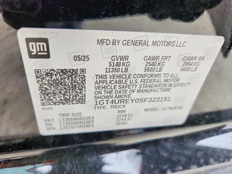 Продаж на аукціоні авто 2025 Gmc Sierra, vin: 1GT4UREY0SF323151, номер лоту: 56596486