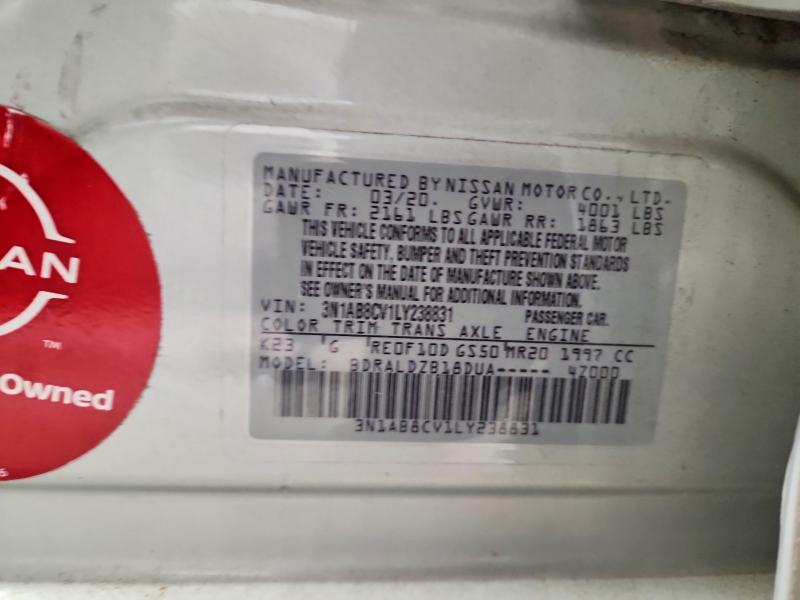 58322426 :رقم المزاد ، 3N1AB8CV1LY238831 vin ، 2020 Nissan Sentra مزاد بيع