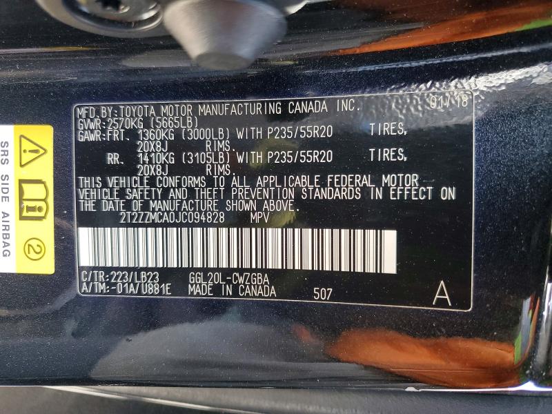 Aukcja sprzedaży 2018 Lexus Rx 350, vin: 2T2ZZMCA0JC094828, numer aukcji: 55632686