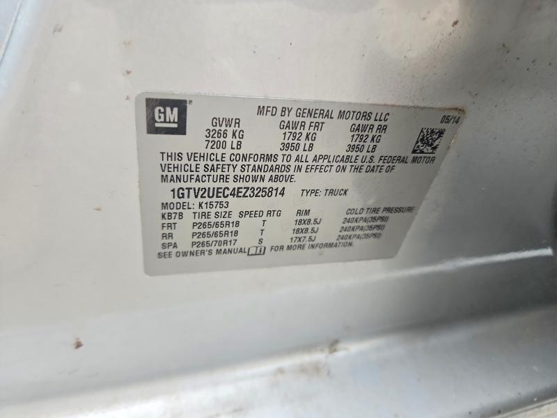 2014 Gmc Sierra მანქანა იყიდება აუქციონზე, vin: 1GTV2UEC4EZ325814, აუქციონის ნომერი: 57408736