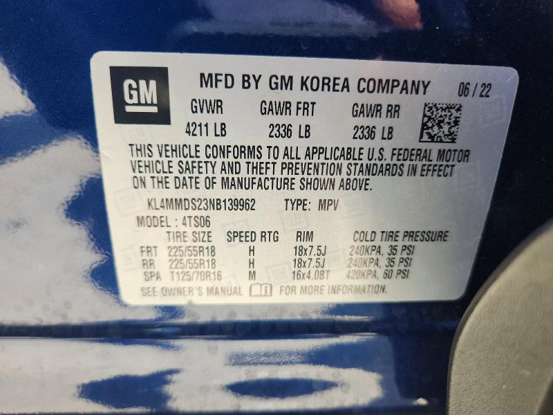 57875726 :رقم المزاد ، KL4MMDS23NB139962 vin ، 2022 Buick Encore Gx مزاد بيع