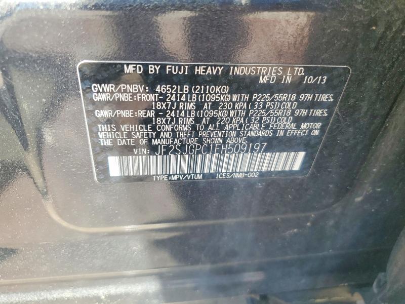 Продаж на аукціоні авто 2014 Subaru Forester, vin: JF2SJGPC1EH509197, номер лоту: 55867026
