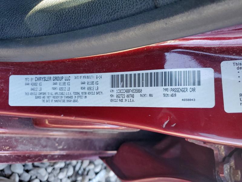 Aukcja sprzedaży 2015 Chrysler 200, vin: 1C3CCCAB8FN535860, numer aukcji: 57911676
