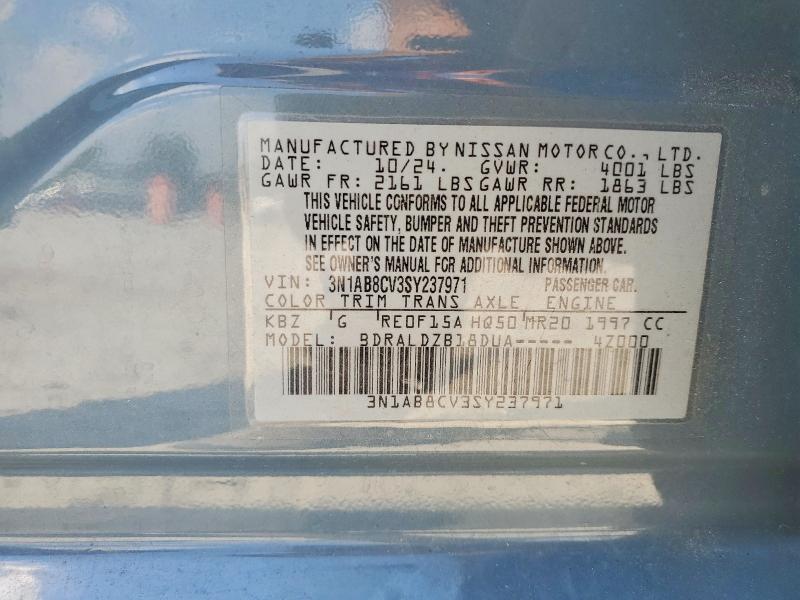 2025 Nissan Sentra მანქანა იყიდება აუქციონზე, vin: 3N1AB8CV3SY237971, აუქციონის ნომერი: 57053276