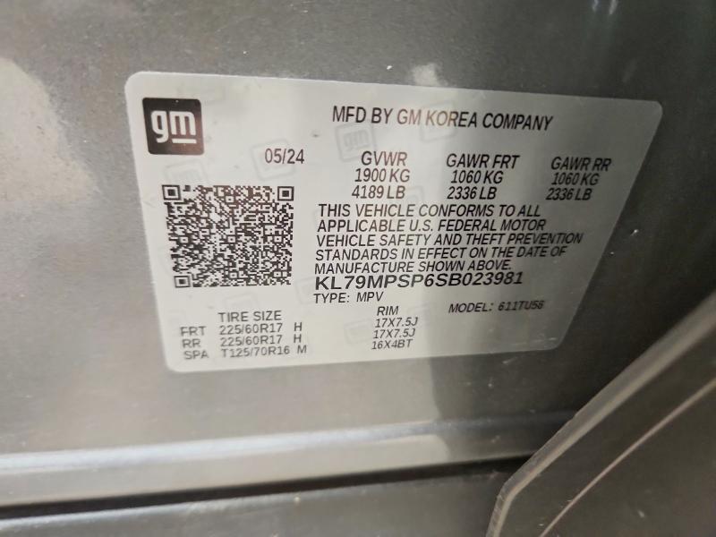 55164266 :رقم المزاد ، KL79MPSP6SB023981 vin ، 2025 Chevrolet Trailblazer مزاد بيع