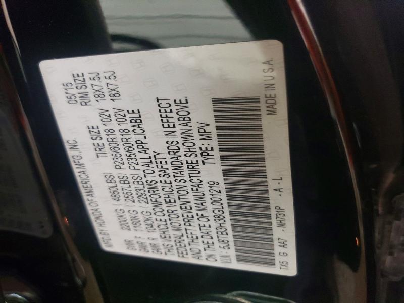 Продажа на аукционе авто 2016 Acura Rdx, vin: 5J8TB3H38GL001219, номер лота: 55064416
