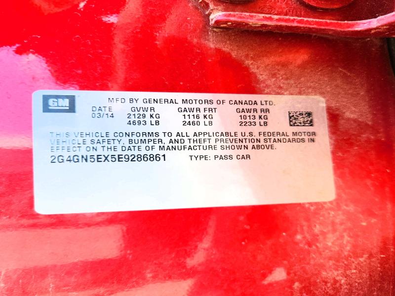2014 Buick Regal მანქანა იყიდება აუქციონზე, vin: 2G4GN5EX5E9286861, აუქციონის ნომერი: 58069486