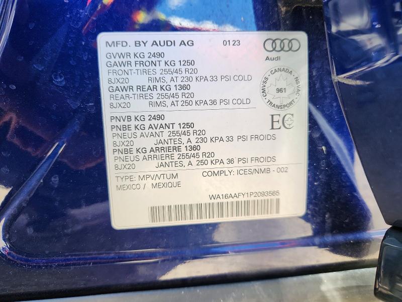 58407466 :رقم المزاد ، WA16AAFY1P2093565 vin ، 2023 Audi Q5 مزاد بيع