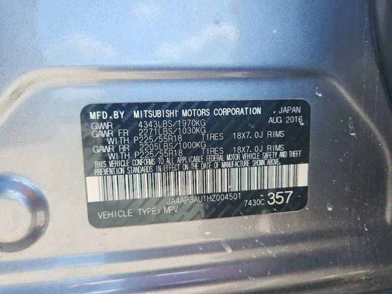 Auction sale of the 2017 Mitsubishi Outlander Sport, vin: JA4AP3AU1HZ004501, lot number: 56460806
