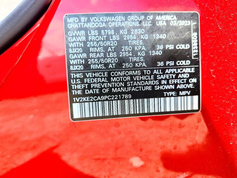 56505306 :رقم المزاد ، 1V2KE2CA9PC221789 vin ، 2023 Volkswagen Atlas Cross Sport مزاد بيع