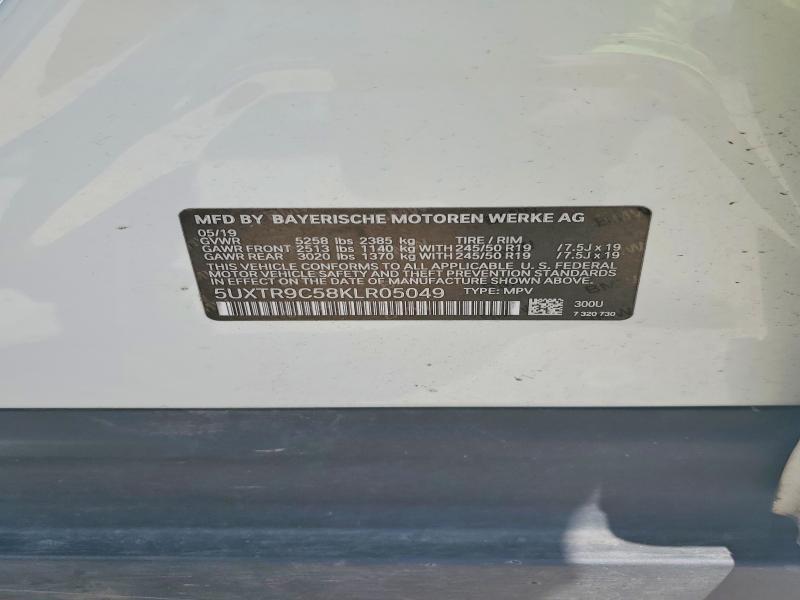 2019 Bmw X3 მანქანა იყიდება აუქციონზე, vin: 5UXTR9C58KLR05049, აუქციონის ნომერი: 58926676