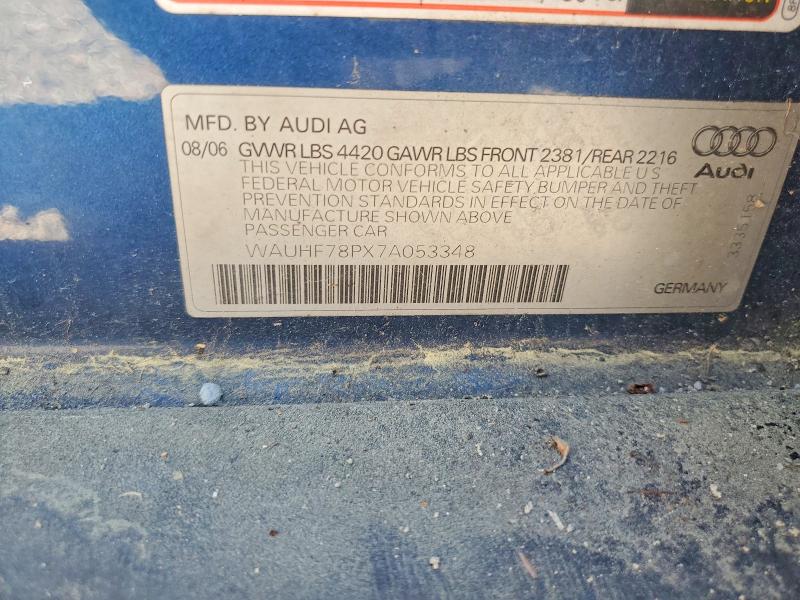 2007 Audi A3 მანქანა იყიდება აუქციონზე, vin: WAUHF78PX7A053348, აუქციონის ნომერი: 57879126
