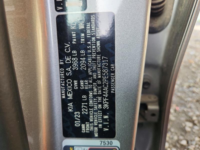 2023 Kia Forte მანქანა იყიდება აუქციონზე, vin: 3KPF44AC2PE587317, აუქციონის ნომერი: 58141206
