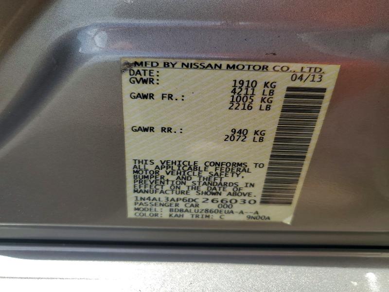 58881576 :رقم المزاد ، 1N4AL3AP6DC266030 vin ، 2013 Nissan Altima مزاد بيع