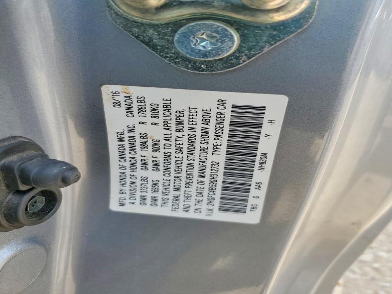 Aukcja sprzedaży 2016 Honda Civic, vin: 2HGFC4B59GH312732, numer aukcji: 57966886