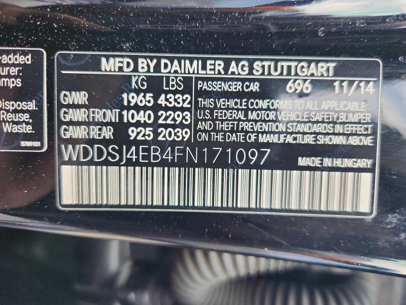 Aukcja sprzedaży 2015 Mercedes-benz Cla, vin: WDDSJ4EB4FN171097, numer aukcji: 57485856