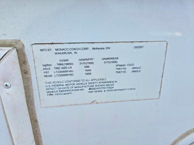 Продаж на аукціоні авто 2007 Lakota Recreational Vehicle (rv), vin: 4K03D1P277E173524, номер лоту: 59147696