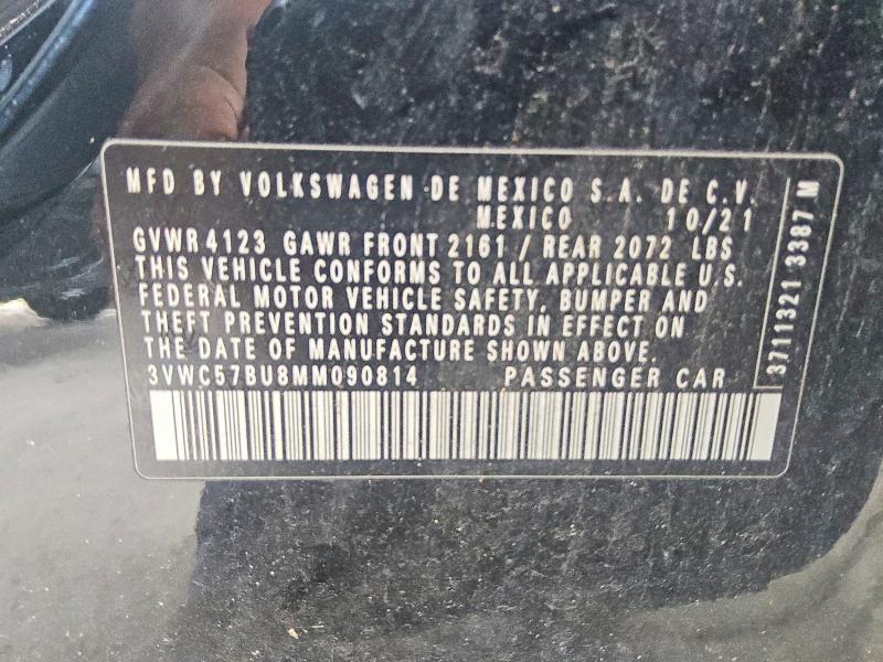 56256936 :رقم المزاد ، 3VWC57BU8MM090814 vin ، 2021 Volkswagen Jetta مزاد بيع