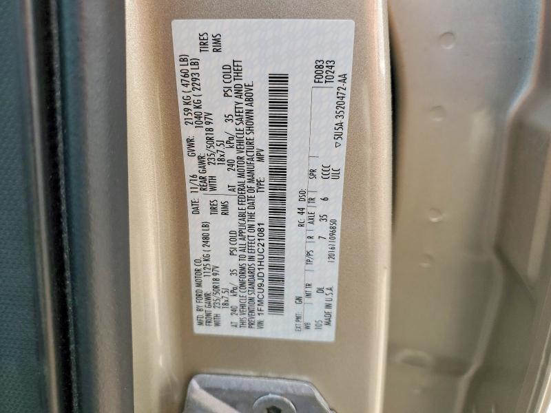 Aukcja sprzedaży 2017 Ford Escape, vin: 1FMCU9JD1HUC21081, numer aukcji: 54765606