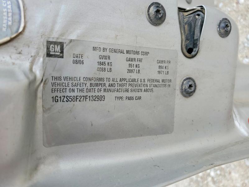 58273826 :رقم المزاد ، 1G1ZS58F27F132983 vin ، 2007 Chevrolet Malibu مزاد بيع