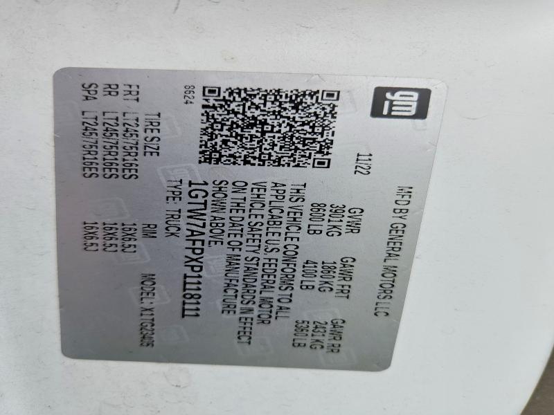 56509896 :رقم المزاد ، 1GTW7AFPXP1118111 vin ، 2023 Gmc Savana مزاد بيع