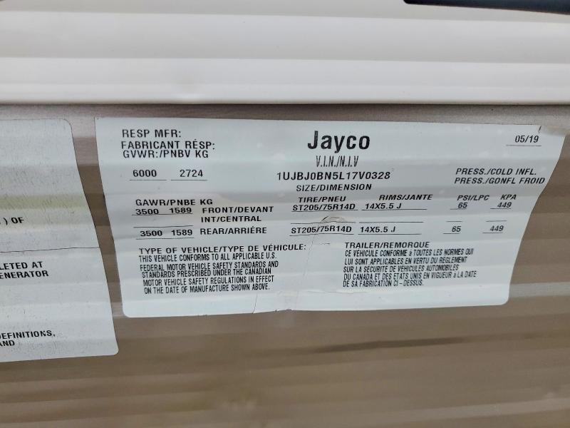 57602596 :رقم المزاد ، 1UJBJ0BN5L17V0328 vin ، 2020 Jayco Jay Jay Flight مزاد بيع