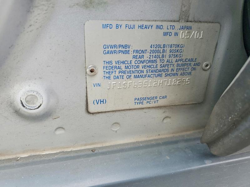 Продаж на аукціоні авто 2002 Subaru Forester, vin: JF1SF63512H718295, номер лоту: 57166576