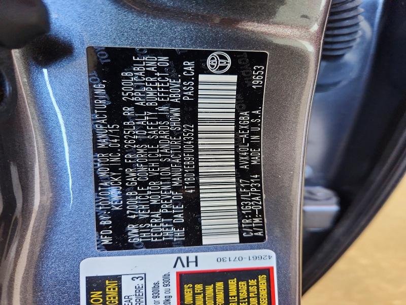2015 Toyota Avalon Hybrid მანქანა იყიდება აუქციონზე, vin: 4T1BD1EB9FU043522, აუქციონის ნომერი: 58634486