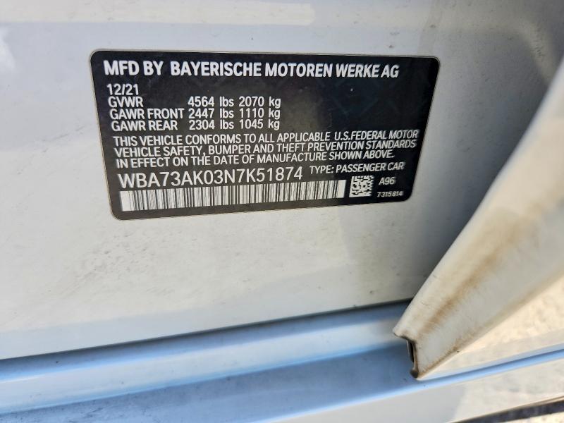 Aukcja sprzedaży 2022 Bmw 228xi, vin: WBA73AK03N7K51874, numer aukcji: 56075266