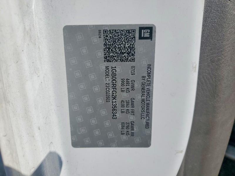 Aukcja sprzedaży 2019 Chevrolet Express, vin: 1GB0GRFG2K1356343, numer aukcji: 55552946