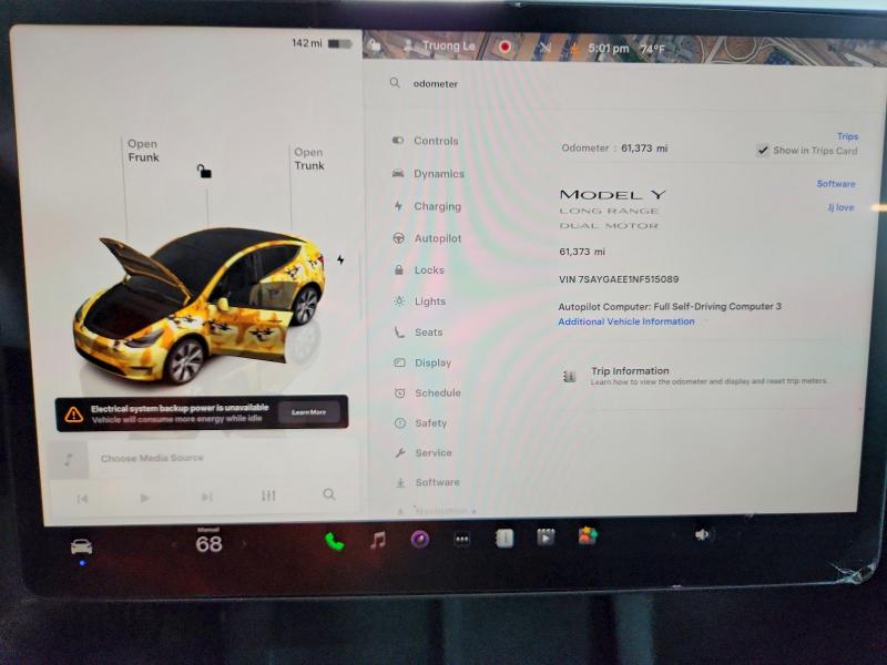 Продаж на аукціоні авто 2022 Tesla Model Y, vin: 7SAYGAEE1NF515089, номер лоту: 55184376